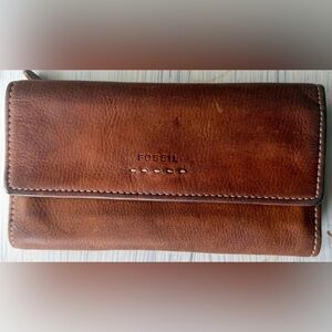 Vintage Fossil Tan Pebbled Leather wallet